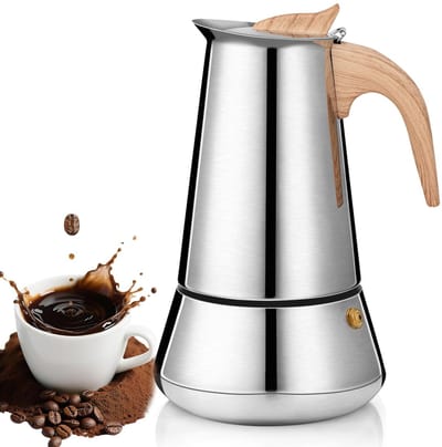Unyqoos® Roestvrijstalen espressopot voor alle warmtebronnen met 350ml inhoud