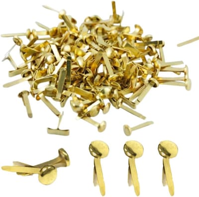 100 Mini Brads Goud - Ronde Kopklemmen voor Knutselen, Scrapbooking en Papier