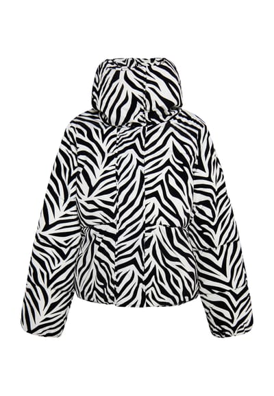Faina Gewatteerd jack met zebraprint Dames Witte zebra