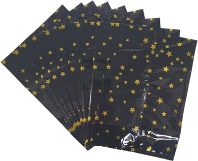 Fako Bijoux - Folie Uitdeelzakjes Sterren - 10 stuks - Traktatie Zakjes Voor Uitdeelcadeautjes - Uitdeelzakjes Kinderfeestje - Verjaardag - Zwart