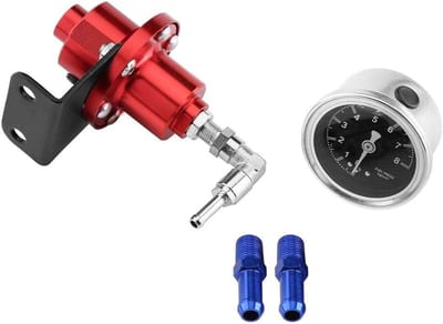 Universele brandstofdrukregelaar - aluminiumlegering FPR - brandstofdrukmeter voor auto - auto (rood)