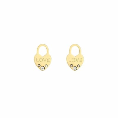 Bijoutheek Oorknoppen Slot Love Gold