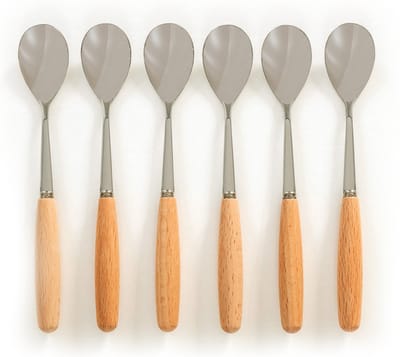 Oliva's - Theelepels set - Koffielepels - Dessertlepels - Kleine lepels - 6 stuks - Hout