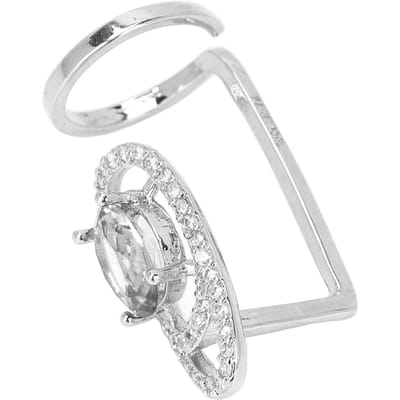 Nagelring Strass Glanzend Delicaat Vinger Nagelhoes Ring Sieraden Cadeau voor Dansfeest wit