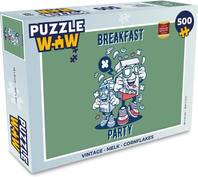 Puzzel Vintage - Melk - Cornflakes - Legpuzzel - Puzzel 500 stukjes