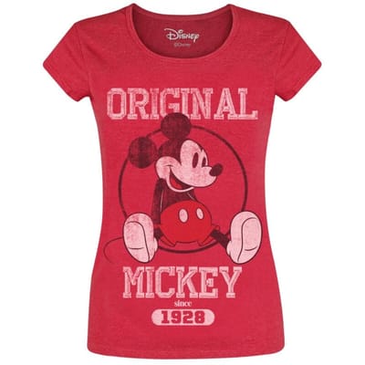 Mickey & Minnie Mouse - Disney T-shirt - Original - S tot XL - voor Vrouwen - rood gemêleerd