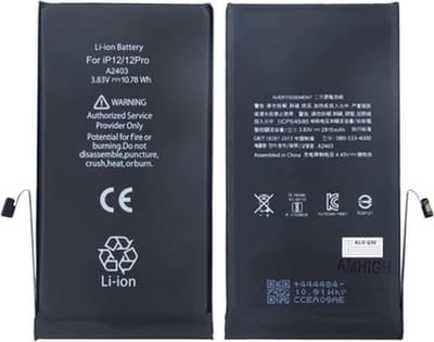 iPhone 12/12 Pro Batterij TI-Chip – Premium – Zwart