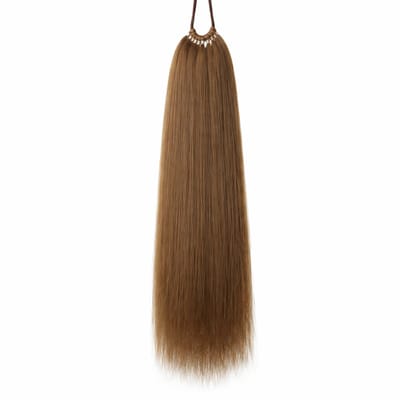 Licht kastanjebruin synthetische paardenstaart dames haar extensie extensions extra lang steil ponytail haarstuk lang haarstuk clip in staart