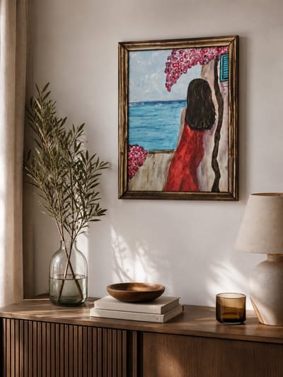 Handgemaakt Schilderij 30x40 cm – Uniek Kunstwerk met Houten Lijst – Moderne Wanddecoratie