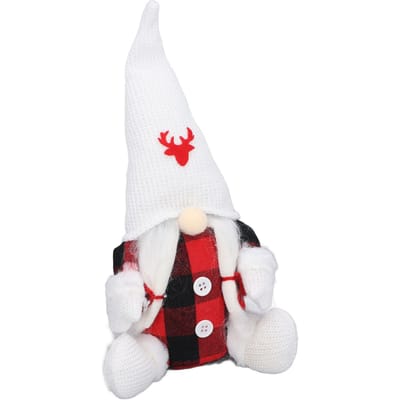 Poupée Gnome de Noël Mignon Gnome Père Noël en Tissu Vêtements Écossais Rouge Noir Décoration de Noël Type 2