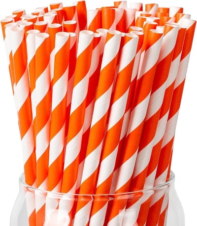 Daity papieren rietjes – Felgekleurde, stijlvolle, zachte rietjes, geschikt voor alle gelegenheden en feestdecoraties – 100 rietjes per verpakking