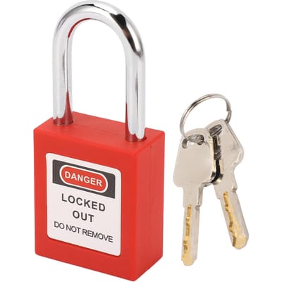 38mm Veiligheidshangslot Stevige Behuizing RVS Lockout Tagout Slot met 2 Sleutels voor Industrie red