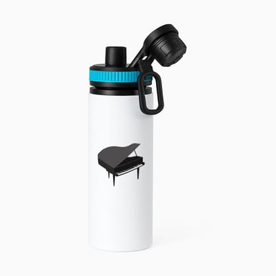 Hacebo® - Piano waterfles met draaidop blauw - Muziek - Muzikanten - Vleugel - water fles - 850ML