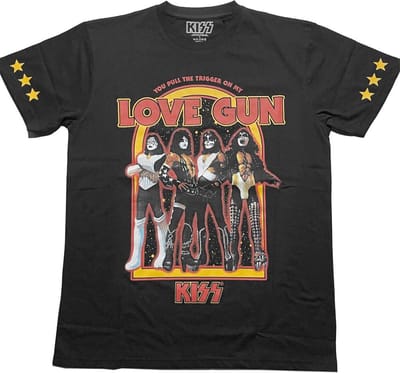 Kiss - Love Gun Stars Heren T-shirt - S - Zwart