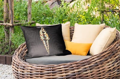 Buitenkussens - Tuin - Ijs - Goud - Zwart - Eten - 50x30 cm