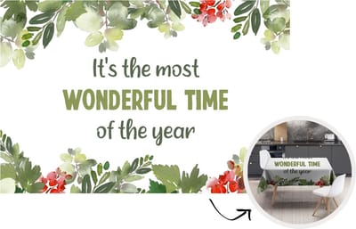 Kerst Tafelkleed - Kerstmis Decoratie - Tafellaken - Kerst - Quote - Waterverf - 220x150 cm - Kerstmis Versiering