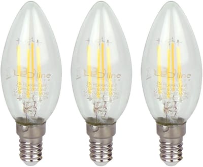 LED line LITE LED Filament Kaarslamp C35 E14 - 6W (vervangt 60W) - 720lm - Ø35mm - 230V - Energiezuinig - 3 stuks