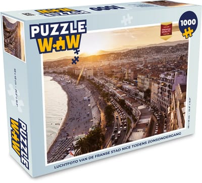 Puzzel Zonsondergang - Stad - Nice - Legpuzzel - Puzzel 1000 stukjes volwassenen