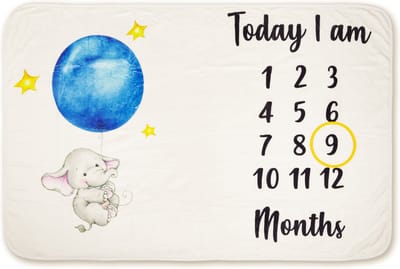 Fleece Mijlpaaldeken Ballon - mijlpaalkaart - milestone - kraamcadeau - babykleed - kraamcadeau - baby shower - cadeau - speelkleed - baby cadeau - foto herinnering