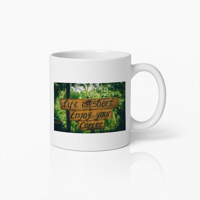 Life Is Short Enjoy Your Coffee Mok – Inspirerende Quote Keramische Koffiebeker – 330ml Cadeau voor Koffieliefhebbers