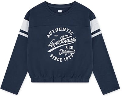 Levi´s ® Kids Varsity T-shirt Met Lange Mouwen Blauw 6 Years Meisje