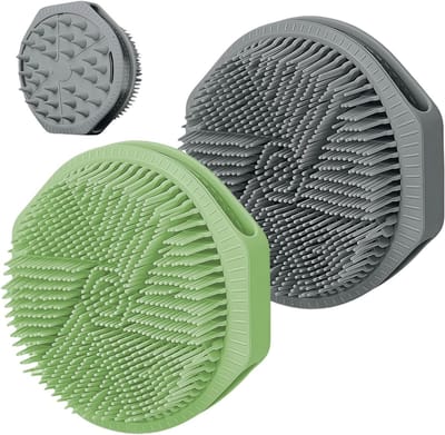 Dubbele Silikon Körperbürste Set - Massageborstel voor Huidverzorging, Rugreiniging en Zachte Peeling
