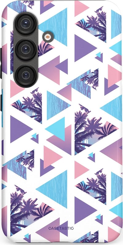Casetastic Hoesje Geschikt voor Samsung S25 - Stijlvolle Beschermende Duo-layer Case - Zomervibe geometrie