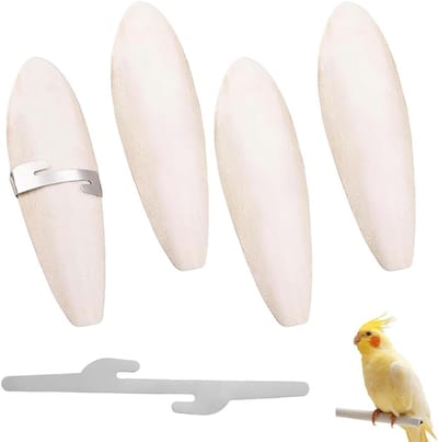 Calciumrijke botten met bevestigingen voor papegaaien, vogels en reptielen - 11-13 cm, geel, ideaal voor gezonde voeding