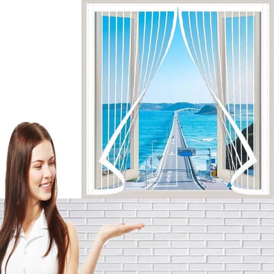 Raamhor - Horrengaas Raam - Insecten Buiten Houden - Magnetische Sluiting - 150x113 cm - Wit