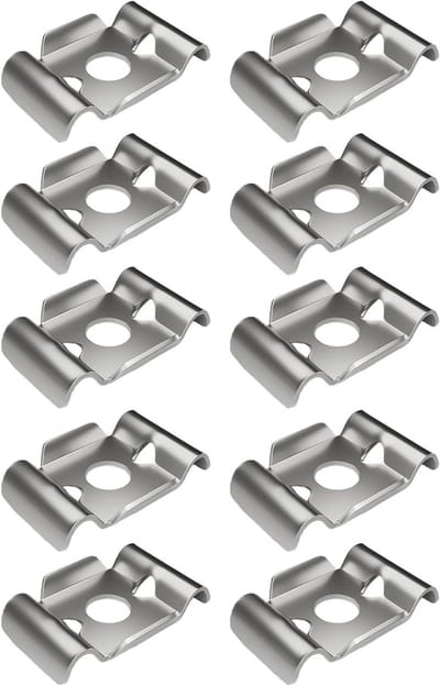 Hekklemmen - Draadhek Bevestiging - Hekken Beveiligen - Roestvrij Staal - 10 Stuks - Zilver
