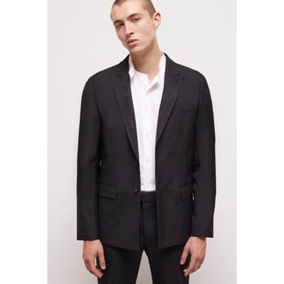 The Kooples Satin Lapel Crossed Jacket Black Maat: 44 | Blazers Outlet | Heren | Zwart