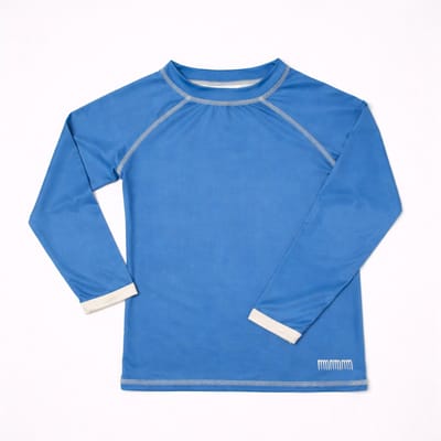 Ducksday - UV-Zwemshirt voor baby - UV-werend UPF50+ - Rashguard met Lange mouwen - unisex - Blauw effen - maat 1 jaar
