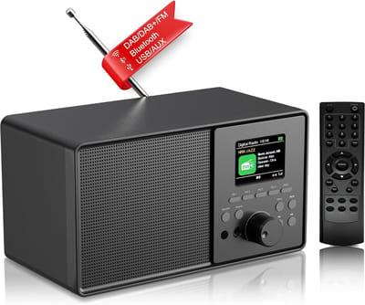 DAB+ Digitale Radio met Bluetooth, USB, AUX en Kleurendisplay - Keukenradio met Wekker