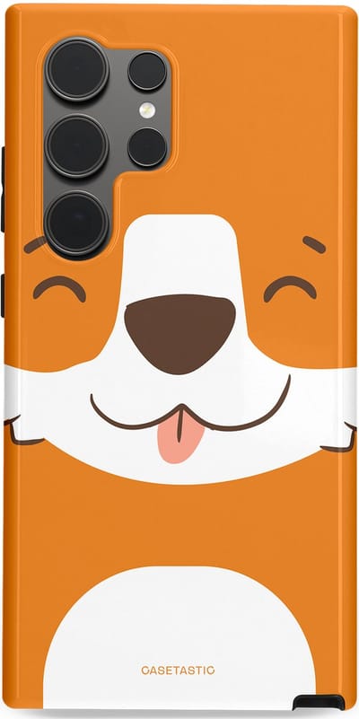 Casetastic hoesje geschikt voor Samsung Galaxy S24 Ultra - Dubbellaagse bescherming - Knuffelkopjes vos - Fashion Case - Oranje Wit