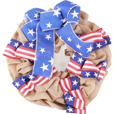 Patriottische Krans voor Onafhankelijkheidsdag voor Voordeur 4 juli Krans Memorial Day Krans Zomer blue