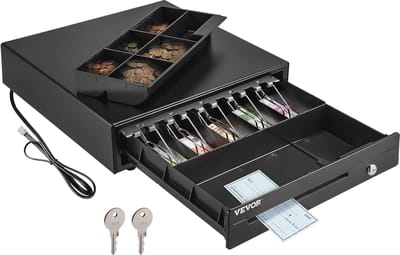 Kassalade 16 inch voor POS-systemen - Draagbare Geldlade met 5 Biljetten en 6 Munten - Compatibel met RJ11/RJ12