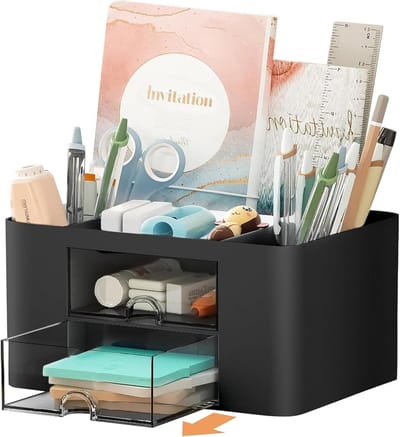 Bureau Organizer - Opberger Laden - Kantoor Werkplek - Veelzijdige Indeling - 10 x 10 x 5 cm - Zwart