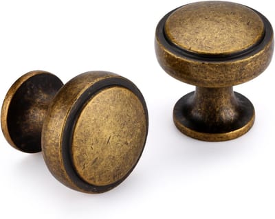 Antieke Messing Kastknoppen Set van 6 - Gouden Ladeknoppen voor Keuken, Meubels en Dressoirs, Duurzaam Zinklegering Hardware