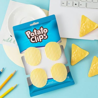 Creatieve plastic clip opslag aardappelchip clip snacks sluitclip rand naai positioneringsclip rekening clip blue