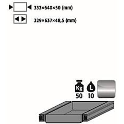 Uittrekbaar afvalbakje voor asecos veiligheidskasten van de serie S90, roestvrij staal 1.4016, B 332 x D 605 x H 150 mm, 4,5 l, tot 50 kg