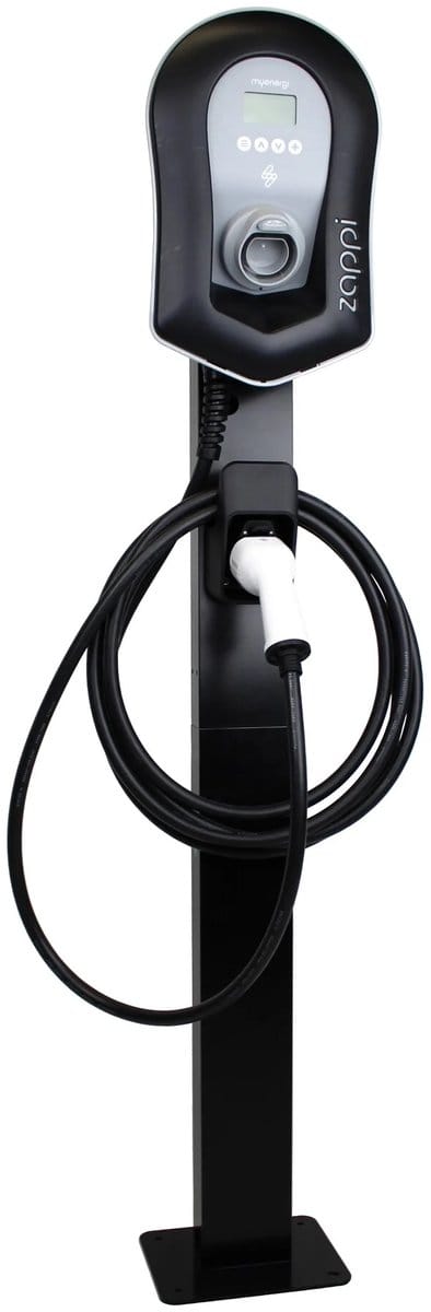 Myenergi Zappi V2.1 Montagepaal - Metaal - Zwarte Bevestigingspaal Zappi V2.1 - Inclusief Stekkerhouder