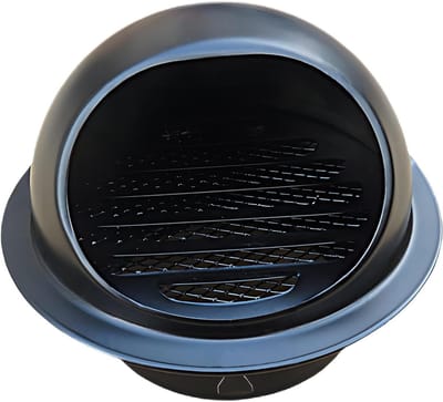 Ronde Ventilatierooster - Ventilatiekap Muur - Lucht Afvoeren - Ingebouwd Gaas - 4 Inch - Zwart