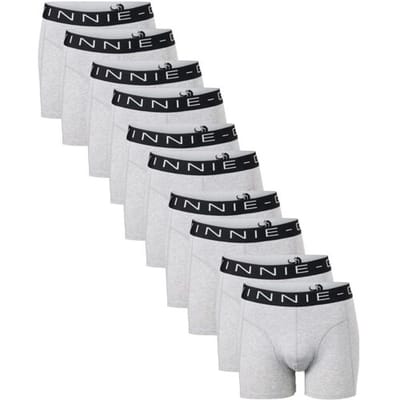 Vinnie-G Boxershorts - 10 stuks - Grey Melange Black - Maat S - Heren Onderbroeken - Geen irritante Labels - Katoen heren ondergoed