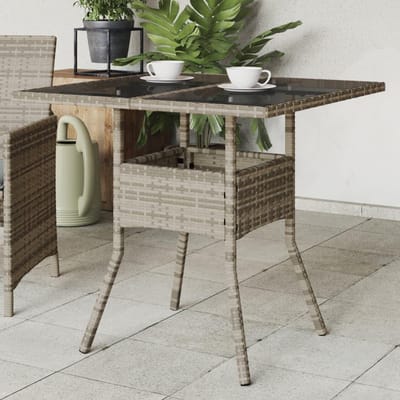 Tuin Tafel - Buitenmeubel - Buiten Eten - Gehard Glas - 80x80 cm - Grijs