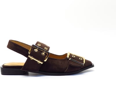 Shoecolate Brown slingback 1.16.52.023 dk brown Bruin
