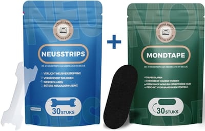 Rustige Nacht® Neusstrips + Mondtape Bundel - Anti Snurk Neuspleisters - Nasal Strips – Mouth Tape – Beter Ademen