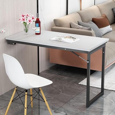 Klaptafel - Bureau Tafel - Ruimte Besparen - Wandmontage Ontwerp - 90x50cm - Houtkleur