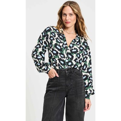 POM Amsterdam Blouse - Violet Wild Flowers Ecru Size: 34 | Long-Sleeved Tops Outlet | Dames | Zwart