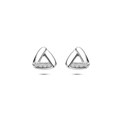 Zilveren gerhodineerde oorknoppen zirkonia 8,5 mm - 1341357