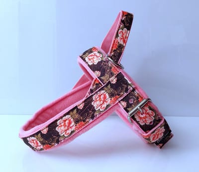 T tuig licht roze vlinder bloemen anti trek hondentuig xl